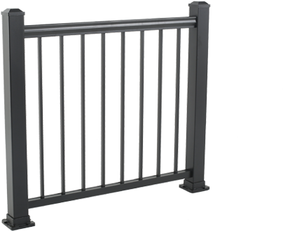 Aluminum Railing Black - Railing Png (581x349), Png Download