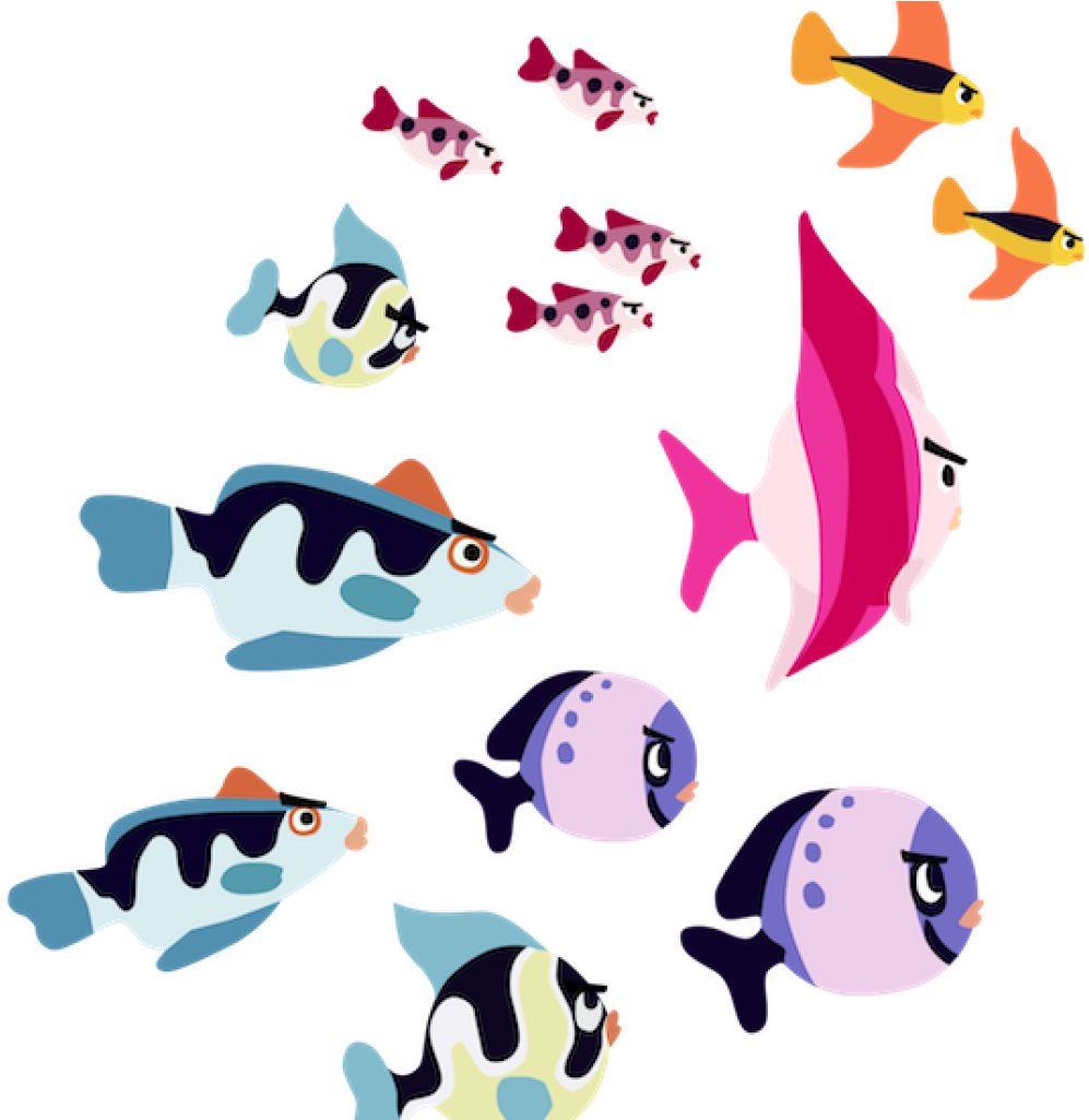 School Of Fish Clipart Food Clipart Hatenylo - Transparent Fish Clipart (1024x1024), Png Download