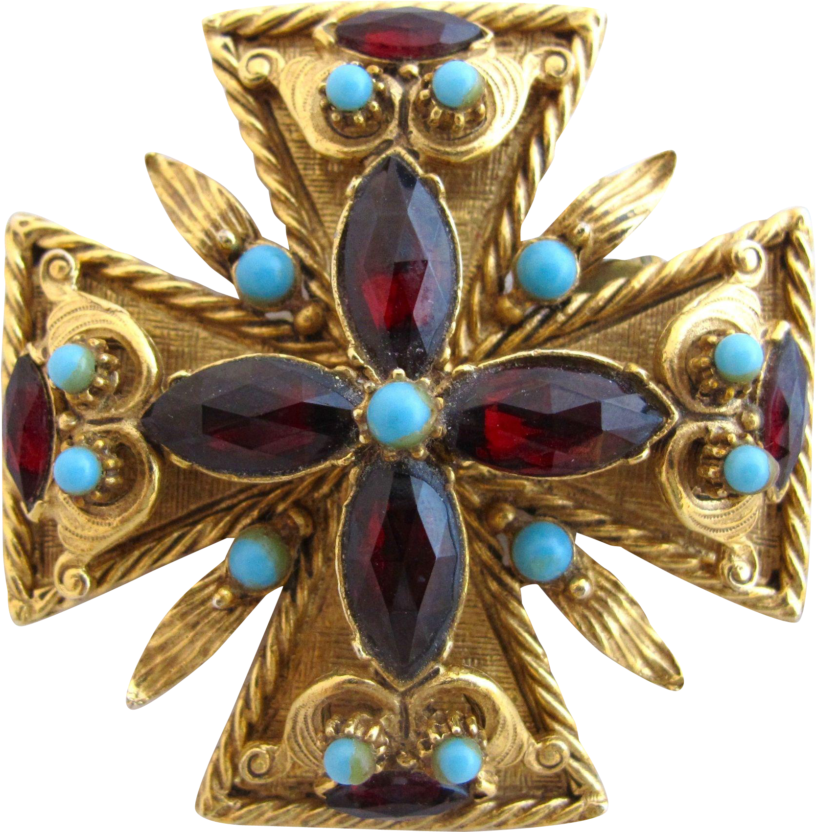 Vintage Florenza Maltese Cross Brooch / Pin - Brooch (1699x1699), Png Download