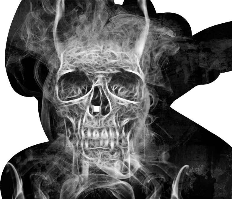 Blackandwhite Black White Skull Smoke Fire Hardcore - Skull (786x674), Png Download
