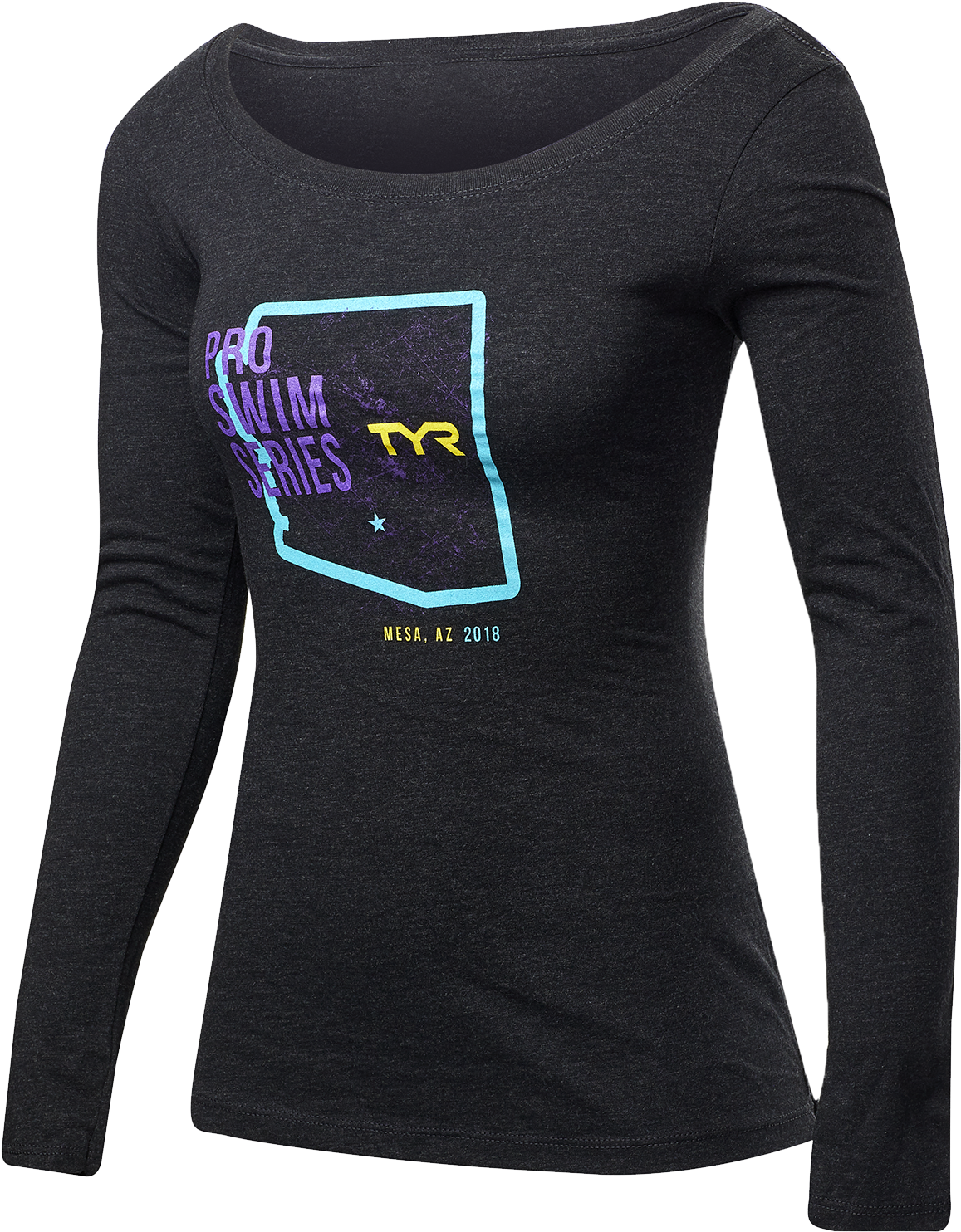 Tyr Women's Pro Series Mesa Ls Shirt - Long-sleeved T-shirt (1200x1484), Png Download