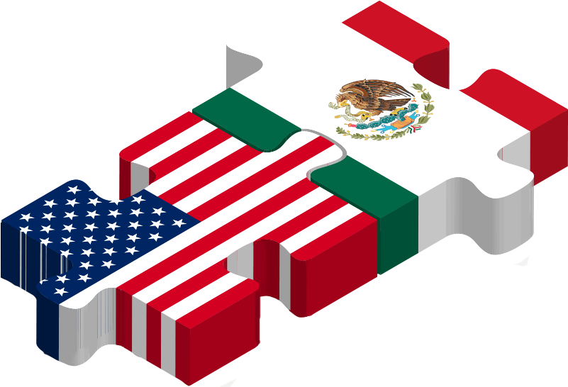 Linea De Tiempo Mexicorp - Mexico Us Flags Png (800x588), Png Download
