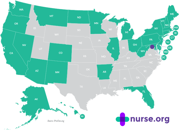 Map Of States With Legalized Medical Marijuana - Employment Of Social Workers (632x462), Png Download