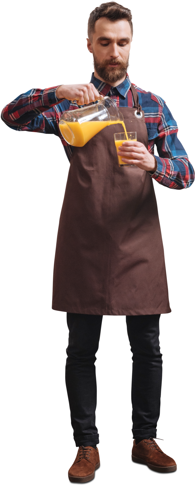 Waiter Businessman Waiter With Juice - Cut Out People Barista (656x1600), Png Download