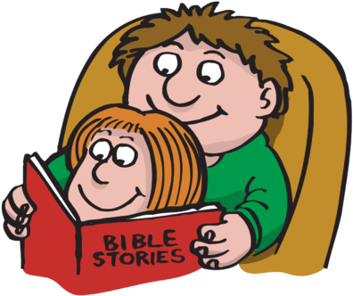 Read Your Bible Clipart - Reading The Bible Clipart (400x341), Png Download