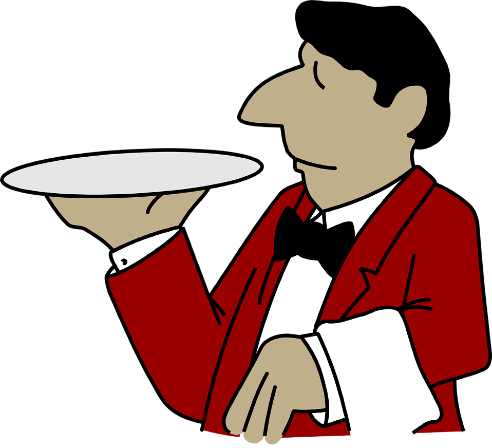 Download HD Clip Art Waiter - Waiter Clipart Transparent Background  Transparent PNG Image - NicePNG.com, image size:958x872