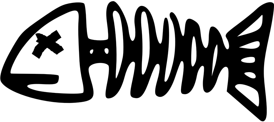 Fish Skeleton 312089 960 - Dead Fish Clipart Transparent (960x480), Png Download