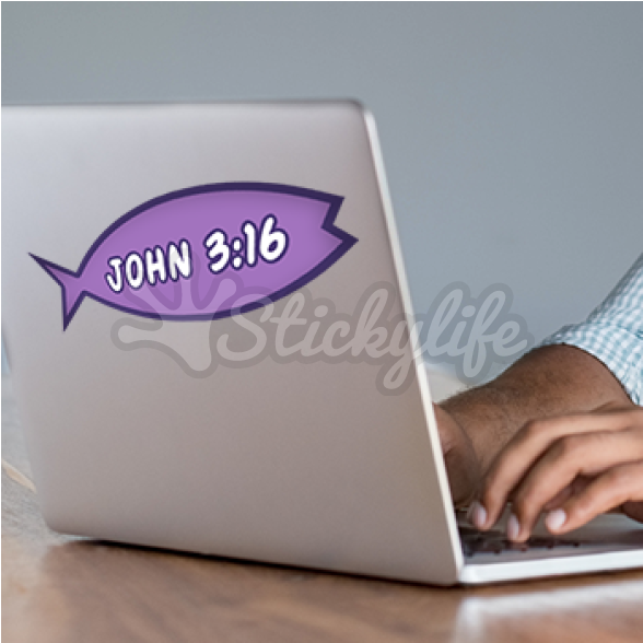 Jesus Fish Decal - Laptop (940x587), Png Download