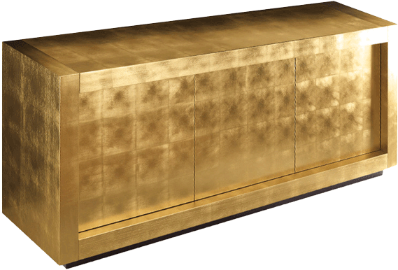 Credenza Rivestita In Foglia Oro P1 - Design (900x468), Png Download