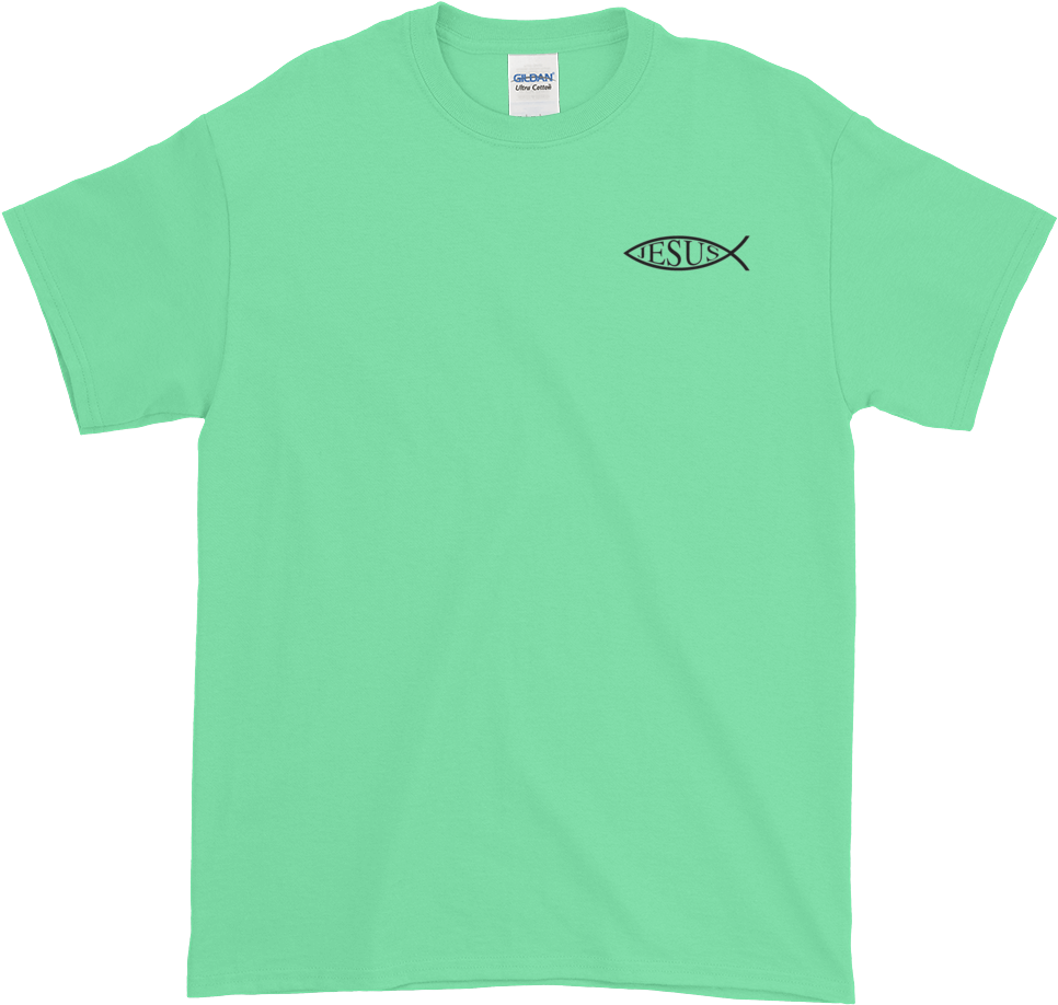 Jesus Fish With 2 Thess - Green T Shirt Nz (1000x1000), Png Download