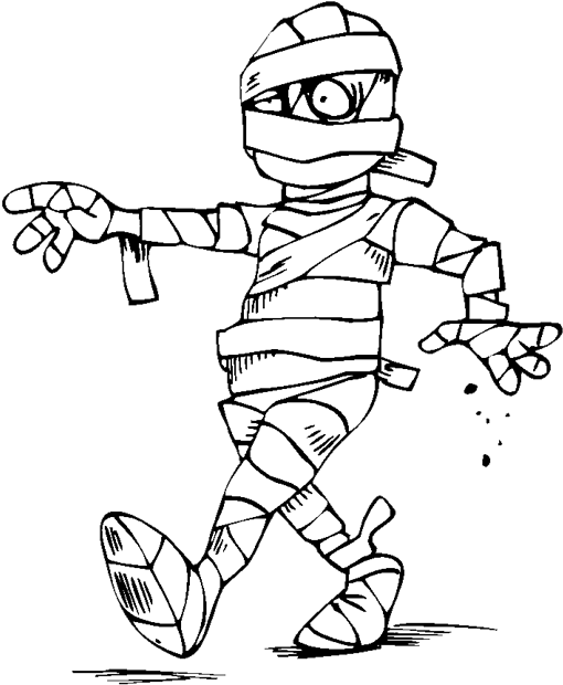 Mummy Coloring Page (576x756), Png Download