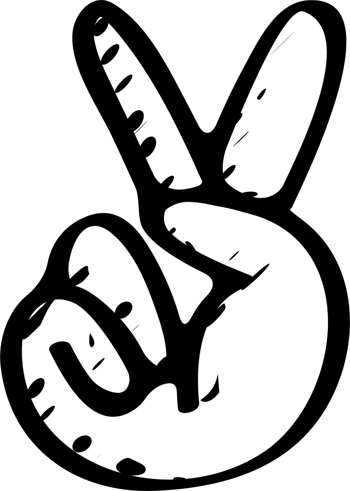 Peace And Love Sketched Hand Symbol - Manita De Amor Y Paz (698x980), Png Download