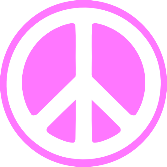 Pink - Peace - Sign - Clipart - Pink Peace Sign Clip Art (532x532), Png Download