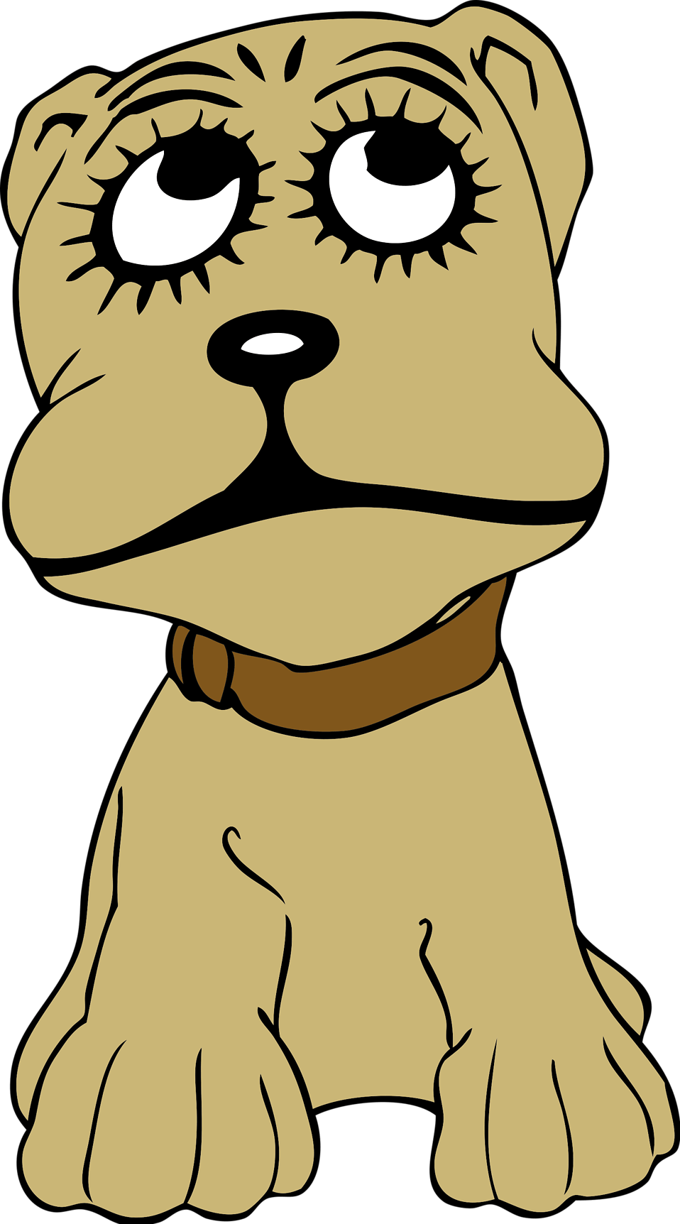 Sad Dog Clipart - Cartoon Dog Shower Curtain (958x1724), Png Download