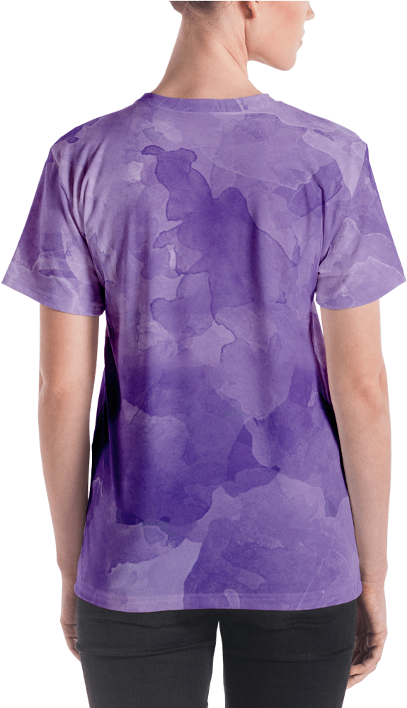 Violet Watercolor Women's T Shirt T Shirt Zazuze - T-shirt (1000x1000), Png Download