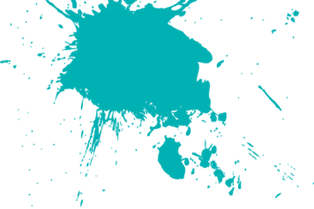 Paint Slash Png - Teal Paint Splatter Png (450x300), Png Download