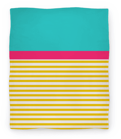 Yellow And Pink Color Block Stripe Blanket - Art Paper (484x484), Png Download