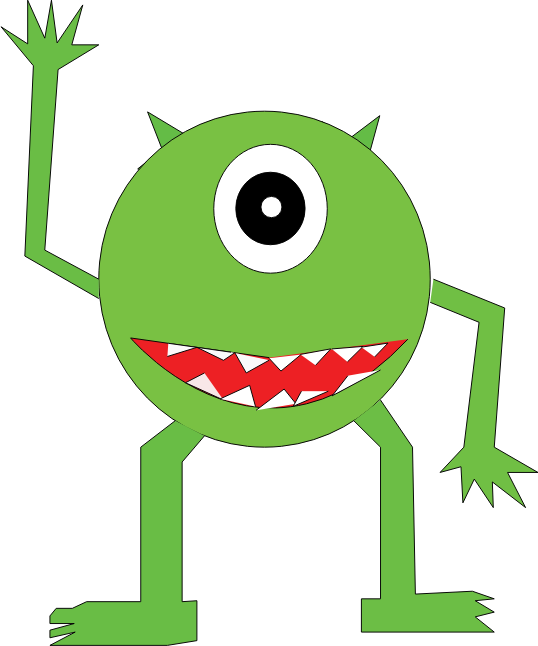 Mike Clipart Free For Download - Green Monster Clip Art (538x646), Png Download