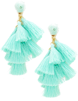 Pink Tassel Earrings - Layerd Tassel Earrings Long (480x480), Png Download