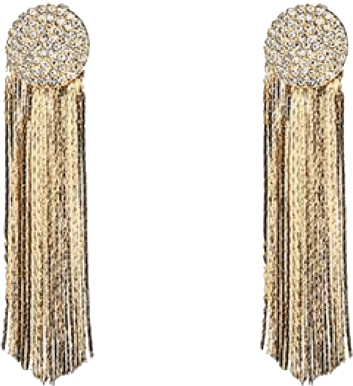 Jeminee Jewellery Sanaa Golden Tassel Earrings - Earring (1200x1200), Png Download