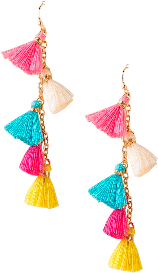 Sierra Tassel Chain Linear Earrings - Earrings (800x982), Png Download