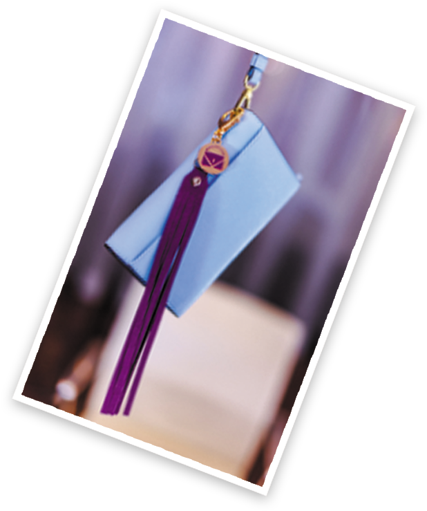 This Beautiful Leatherette Purple Purse Tassel Clips - Sock (917x772), Png Download