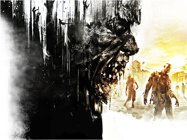 Dying Light - Dying Light - Horror Game Art 32x24 Poster Decor (2000x448), Png Download