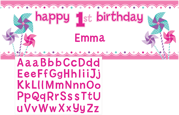 Zoom - Turning One Girls Giant Banner (600x388), Png Download