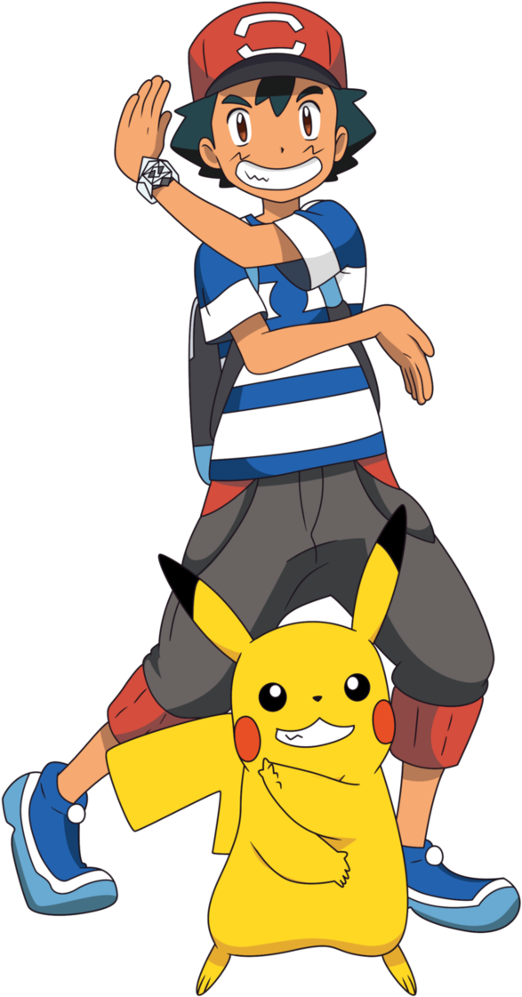 Pokemon Sun And Moon Ash In Alola By Alexalan-dahkzd7 - Ash's Sun And Moon Team (669x1194), Png Download