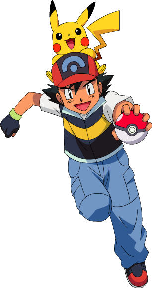 Ash And Pikachu - Pokemon Diamond And Pearl Ash (306x579), Png Download