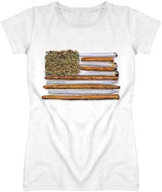 American Flag Blunts Graphic T Shirt - Blunt (454x412), Png Download
