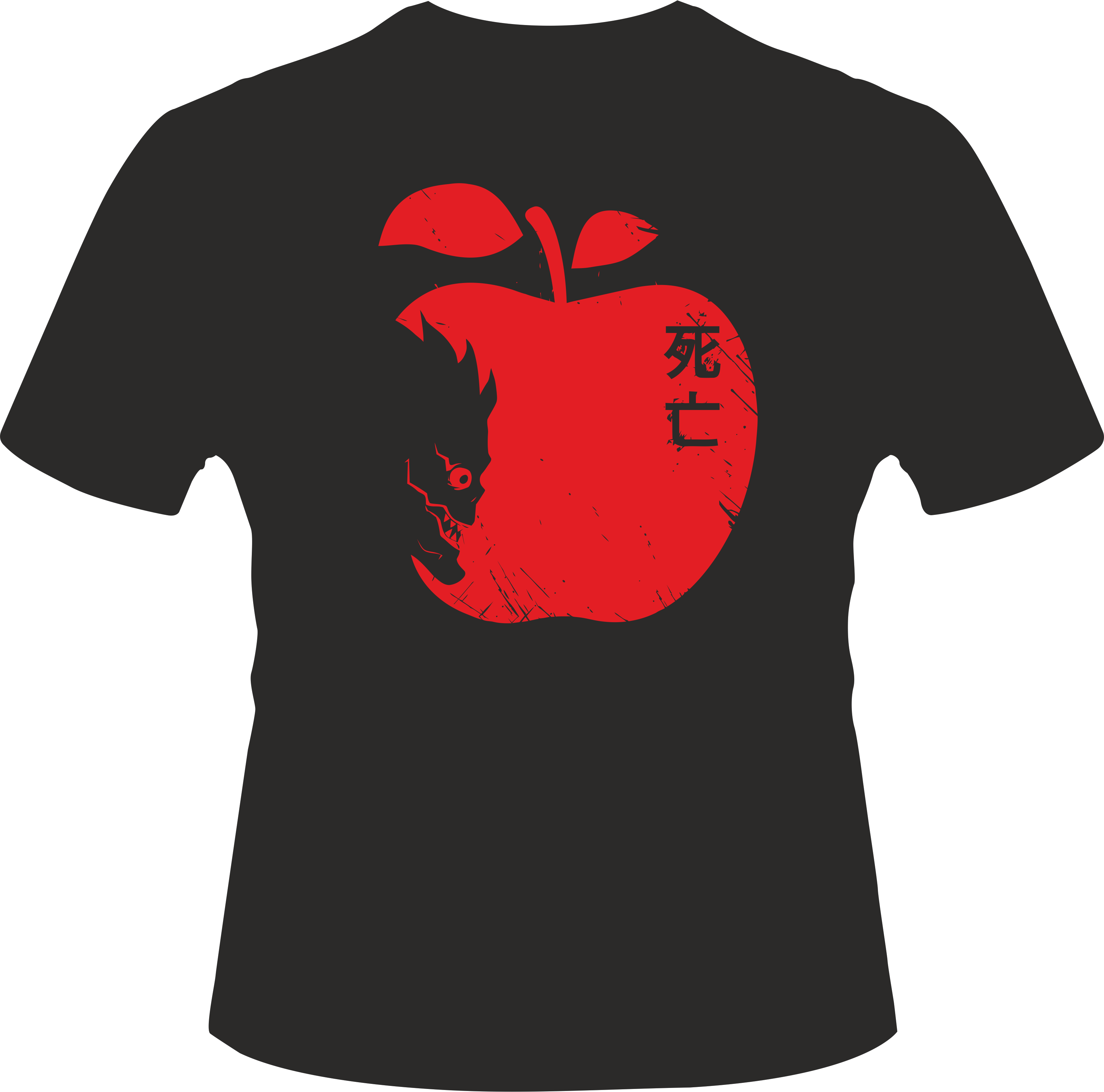Manzana Kamis Tas Personalizacion - Death Note Apple Shirt (3262x3226), Png Download