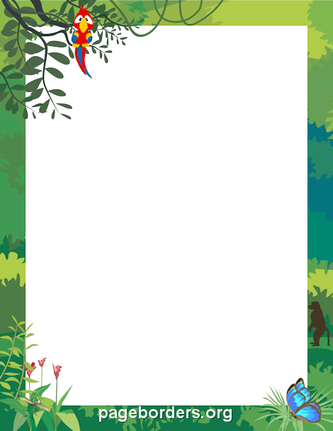 Png Black And White Stock Jungle Border Clipart - Jungle Border Clipart (470x608), Png Download