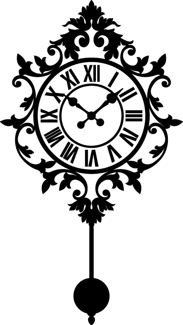 Vintage Clock Wall Sticker - Vintage Clock Vector (374x664), Png Download