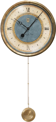 Caffe Venezia Azure Long Pendulum Clock Vintage Artwork - Chime Pendulum Wall Clock (257x489), Png Download