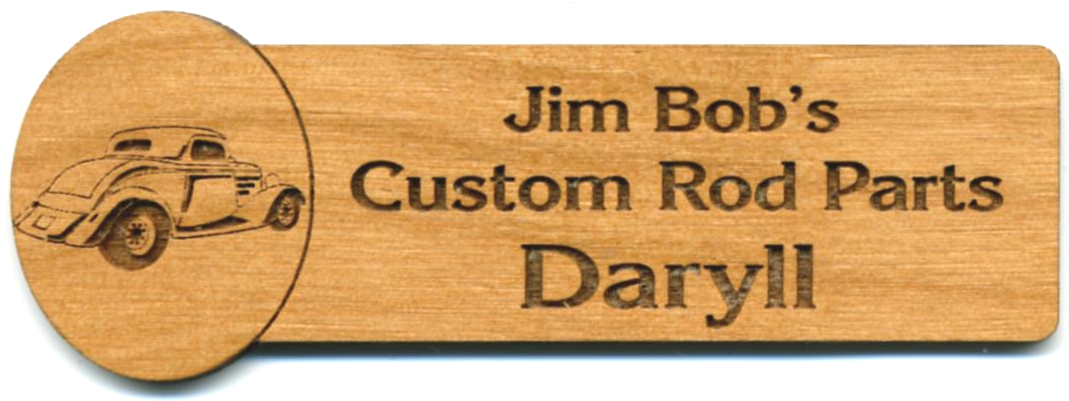 Laser Engraved Custom Wood Name Tag - Tata Nano (1077x402), Png Download