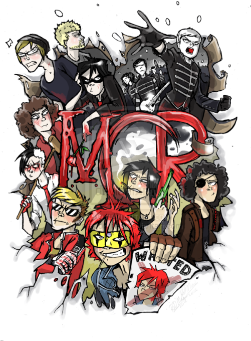 Fanart Traditional Art My Chemical Romance - Anime My Chemical Romance (500x707), Png Download