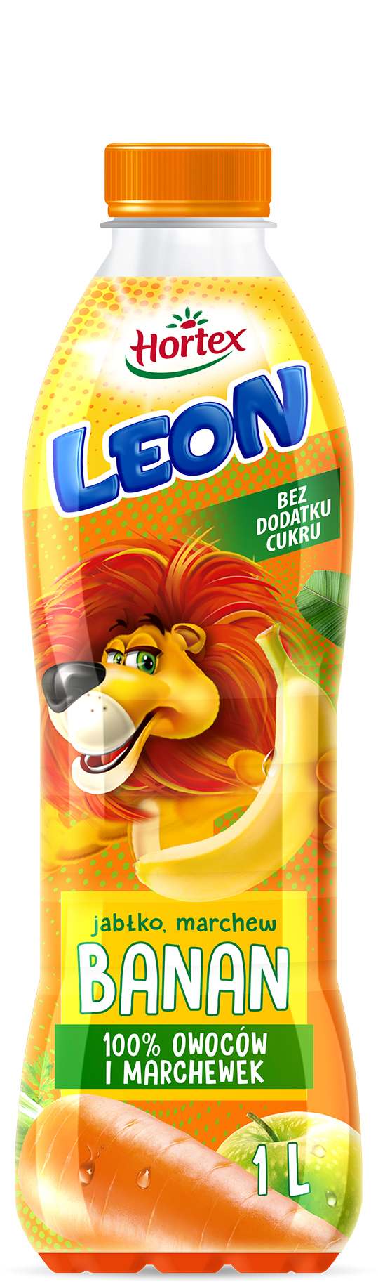 Apple Carrot Banana 1l - Koktajl Hortex Leon (886x1866), Png Download