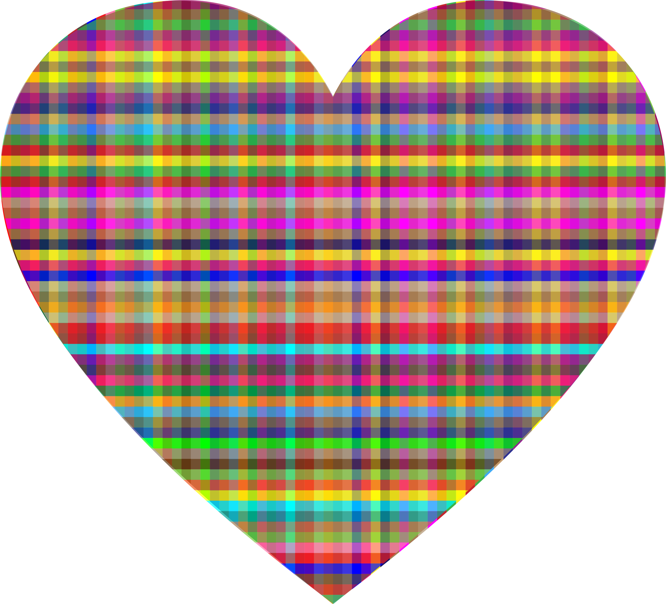 Colorful Checkered Heart Clip Art Free Stock - Checkered Heart Png (2334x2116), Png Download