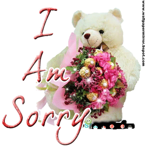 Im Sorry Wallpaper - Sorry Teddy And Flowers (500x500), Png Download