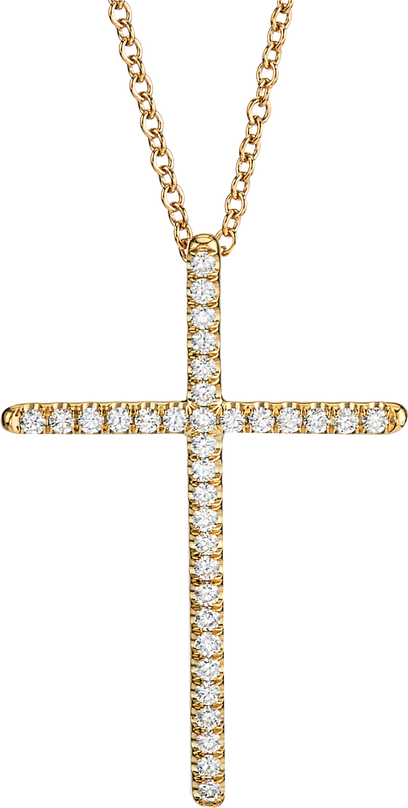 Necklace Cross Large Yellow Gold 18k With Diamonds - Necklace (2700x2700), Png Download