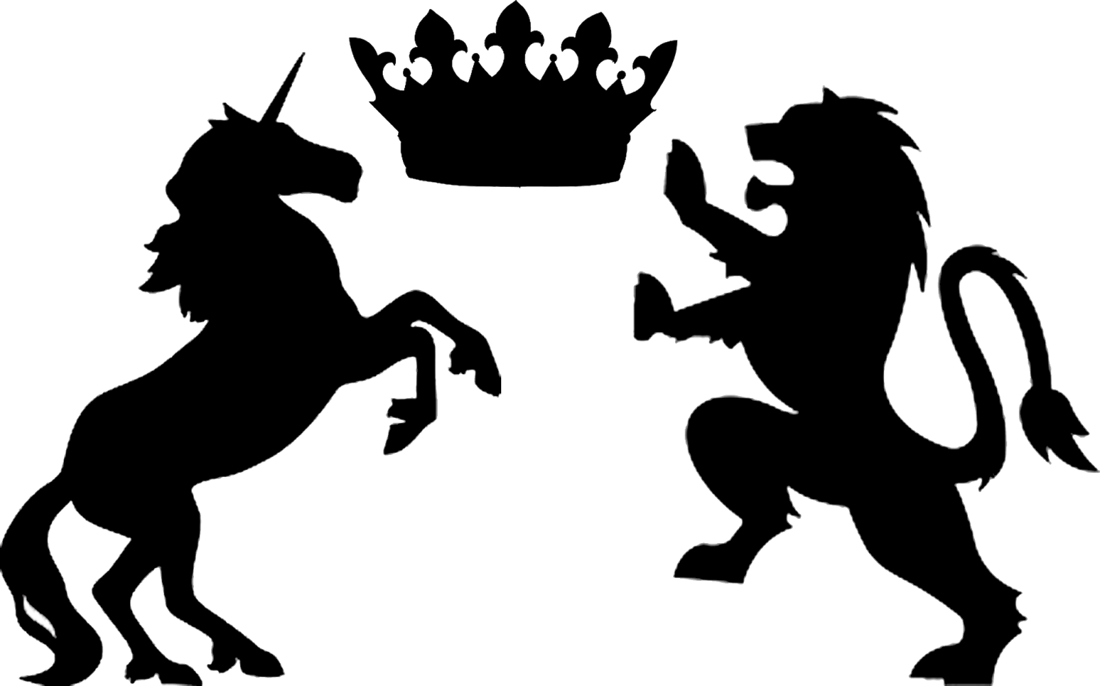 Lion And Unicorn With Crown - Unicorn Earrings, Unicorn Glitter Earrings, Glitter (1600x998), Png Download