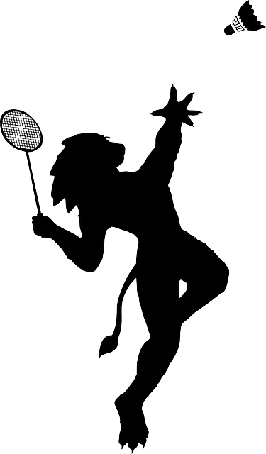 Badminton, Club, Lion, Sport, Logo, Silhouette - Badminton Logo Black And White (375x640), Png Download
