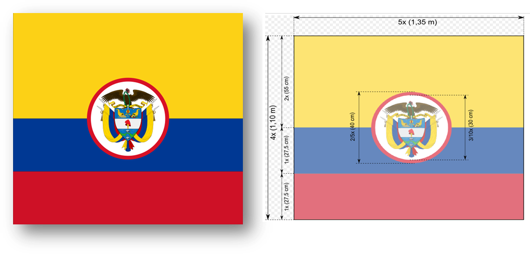 Momentos De Historia De La Policía Nacional De Colombia - Flag: Naval Jack Of Colombia (1062x519), Png Download