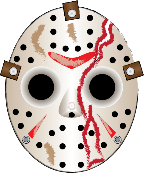 Jason Hockey Mask Damaged - Friday The 13th Mask Png (472x565), Png Download