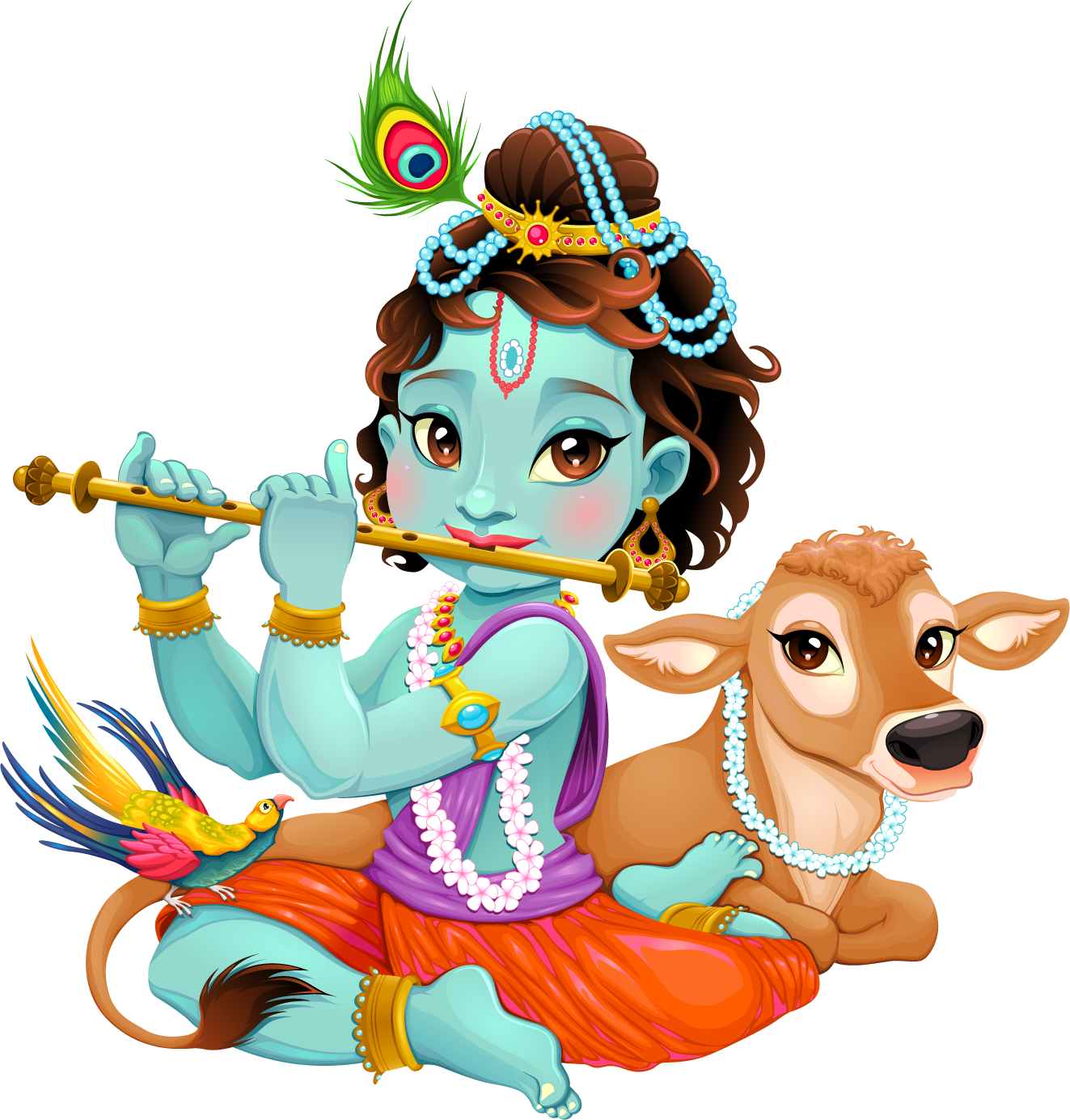 Lord Krishna Clipart Png Image - Bal Krishna Png (1323x1385), Png Download