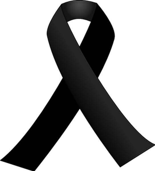 Black Ribbon Funeral (544x598), Png Download
