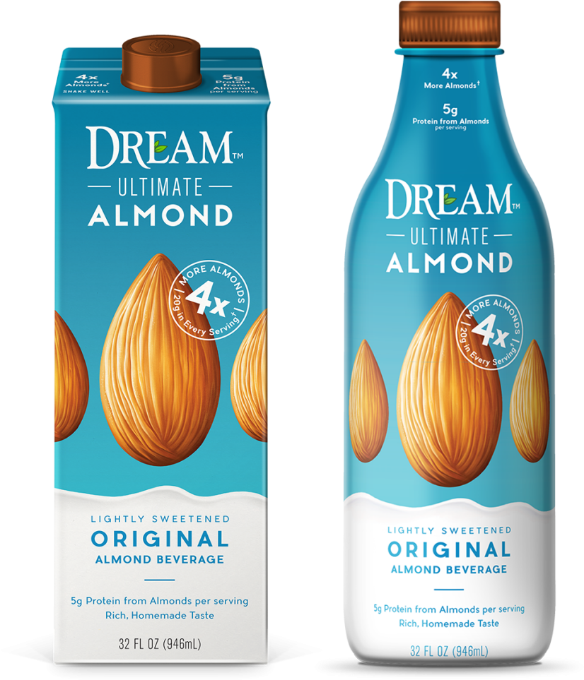 Dream™ Ultimate Almond Original Almond Beverage - Almond Dream Milk New (1024x1024), Png Download
