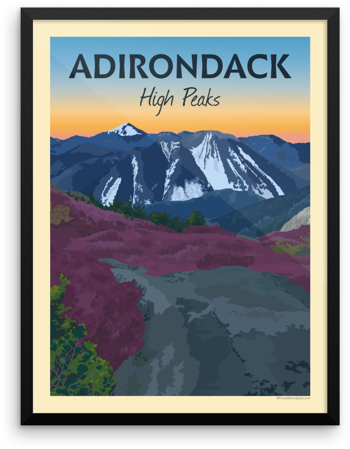 Vintage Poster - Adirondack Mountain Posters (1000x1000), Png Download
