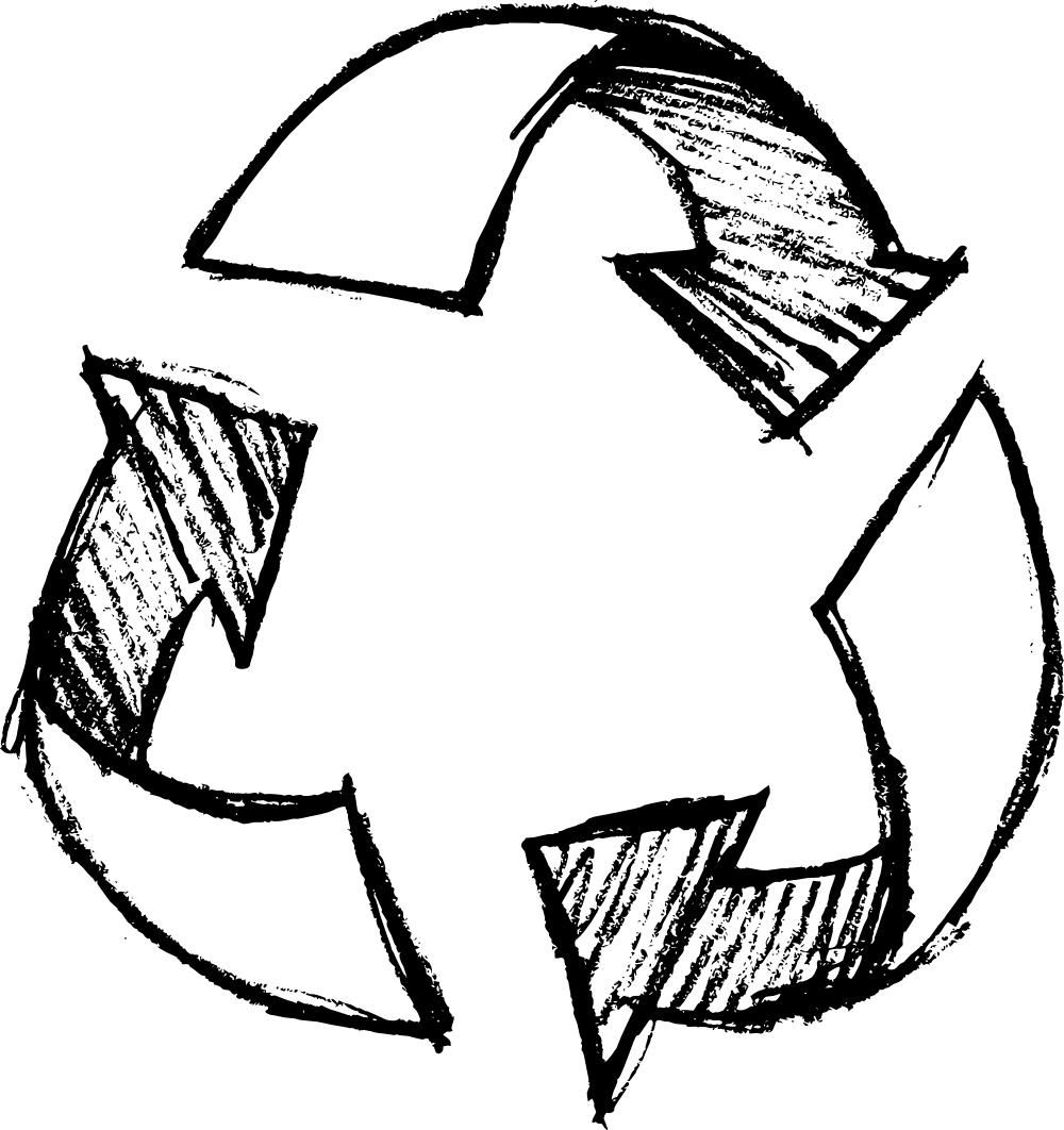Drawn Sykol Recycle - Hand Drawn Recycle Png (1000x1062), Png Download
